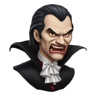angry dracula drooling hyperrealistic sticker