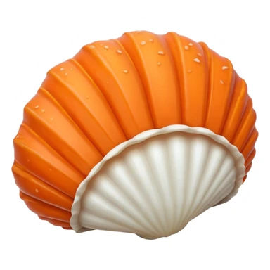 Create an emoji that is half carrot half sea shell sticker