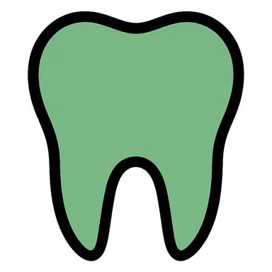 green teeth icon with color outline sticker