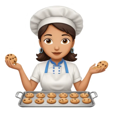 cocinera mujer haciendo cookies sticker