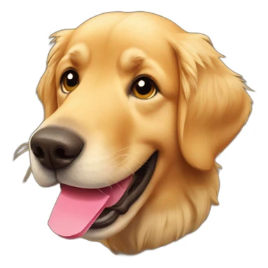 golden retriever with a time ticket in his mouth sticker