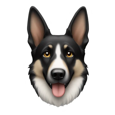 White and black German shepherd dog sticker