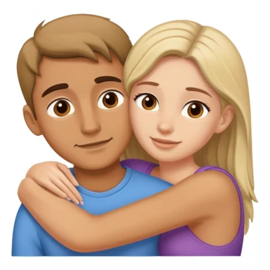 Male and femail huging sticker