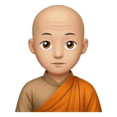 A bald Asian monk with ancient clothes sticker