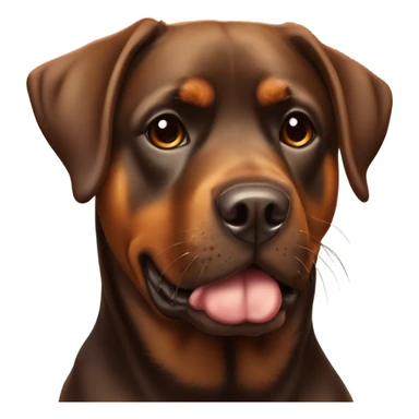 Rottweiler lab dog with a sooky face brown  colouring sticker