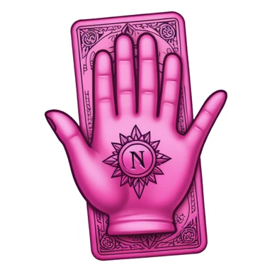 a hand of pink tarot cards sticker