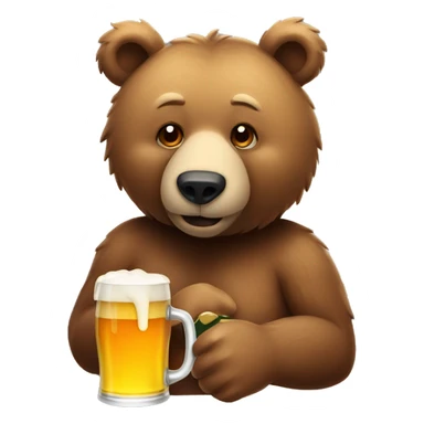Bear drinking beer sticker