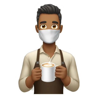 hombre tomando cafe con leche y pan sticker