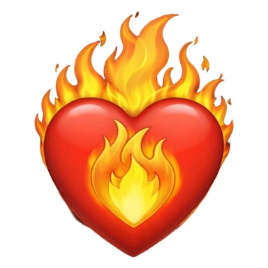 Black fire heart sticker
