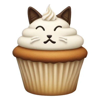 Cupcake with a Cat head and cream on top sticker