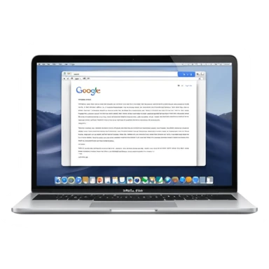 Mac laptop with a typed up google doc open on the screen  sticker