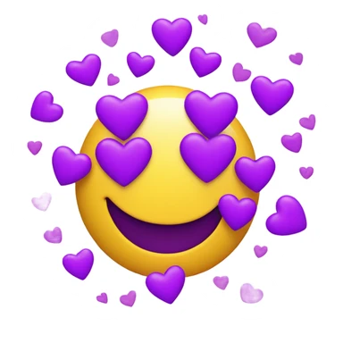 Smiley face with floating Purple Hearts  sticker