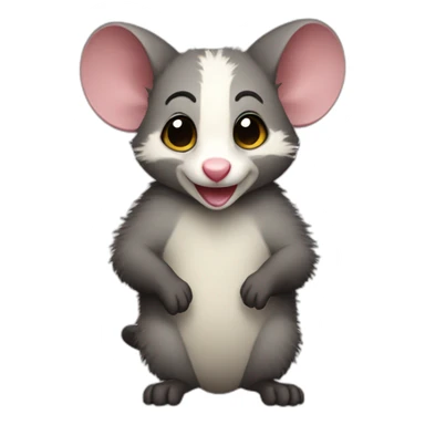 a possum celebrating sticker