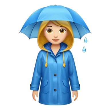 woman wearing a raincoat sticker
