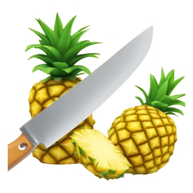 Pineapple with a knife sticker