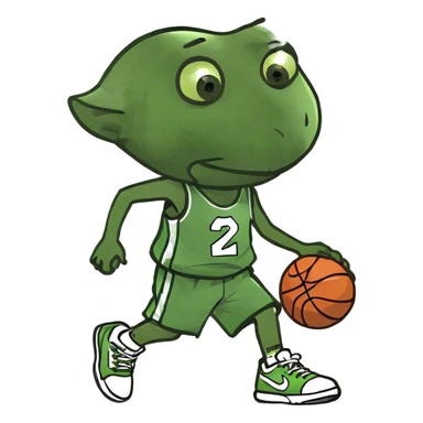 Kid playing basketball  sticker