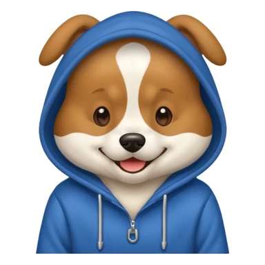 Dog wearing hoodie sticker