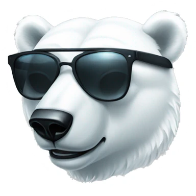 polar bear head, dj, wearing sunglasses and earphones sticker