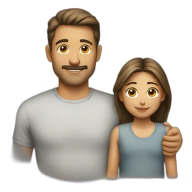 Father and daughter sticker