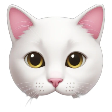 White cat love pink sticker