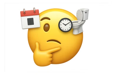 emoji stile iphone che riguarda l'argomento "stipsi/andrò al bagno oggi?", iperrealistico 4k sticker