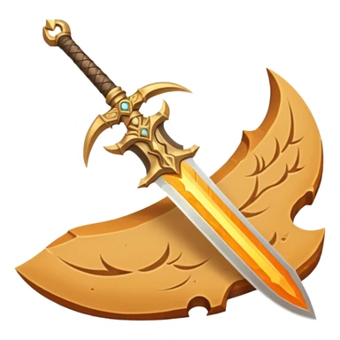 desert sand sword object icon, curved scimitar blade, sand-carved patterns, glowing amber runes, sandy aura around edge, fantasy desert weapon, 3D cartoon, mobile game icon style, centered, clean background, no text, no watermark
 sticker