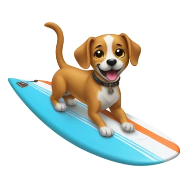 Dog riding a surfboard  sticker