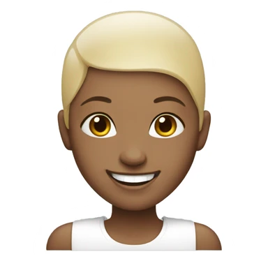 Bald girl with big smile sticker