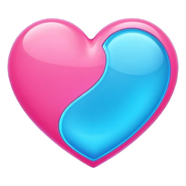Neon pink and light blue heart sticker