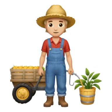 High resolution of  full body farmer sticker