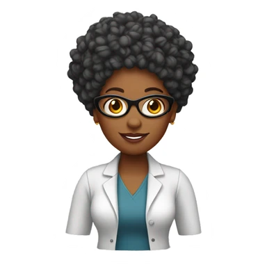 black woman, teacher with orange curly hair with crochet in her hand sticker