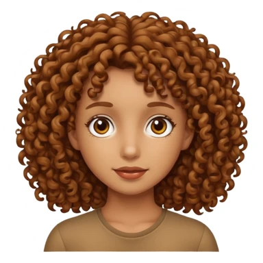 tan skinned,brown curly haired girl  sticker