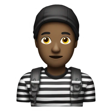 robber with an black and white stripes shirt sticker