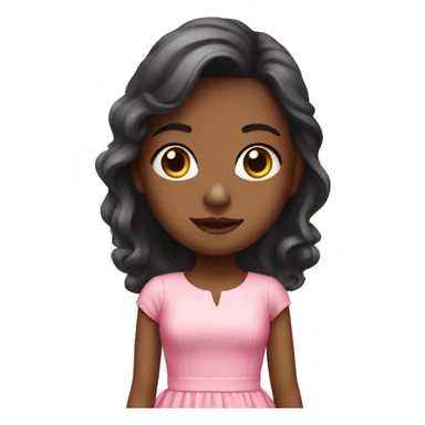 Cute girl with the pink dress  sticker