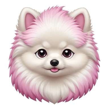 white baby Pomeranian
 only face  sticker