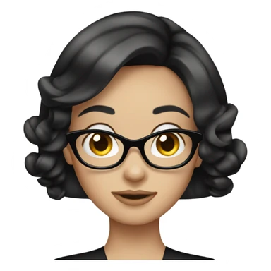 dark hair luxury female wearing black bow in hair sticker