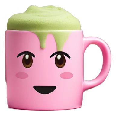Matcha in a pink mug￼ sticker
