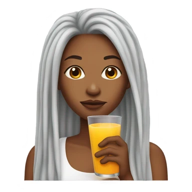  lady with locs drinking juice sticker