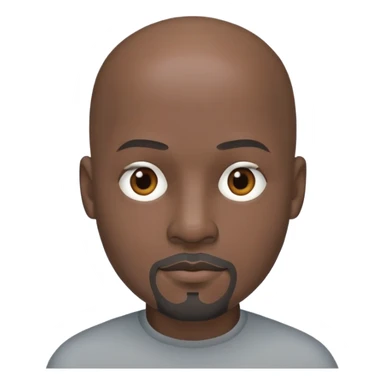 Black bald head short gray goatee sticker