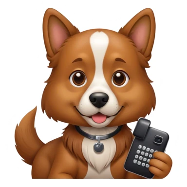 Dog holding a phone sticker