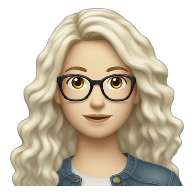 pale white girl with wavy brown hair wearing glasses and ugg boots and jeans sticker