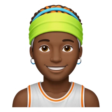 Basketball guy with neon headband sticker