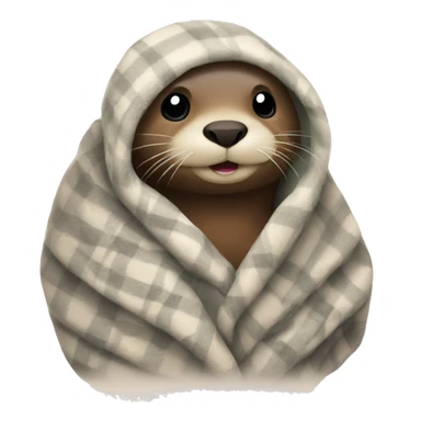 Otter in a warm blanket  sticker