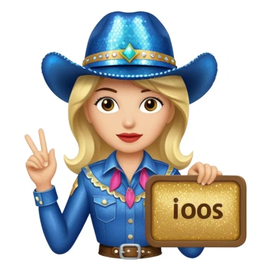 Sequin cowgirl sign sticker