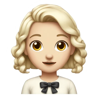 A Girl With a cute hair, a soft white skin a Bow , and aesthetic clothes sticker