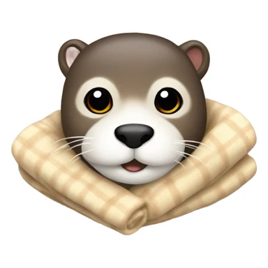 otter cozy in blanketfgd  sticker