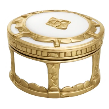White gold round trinket box sticker