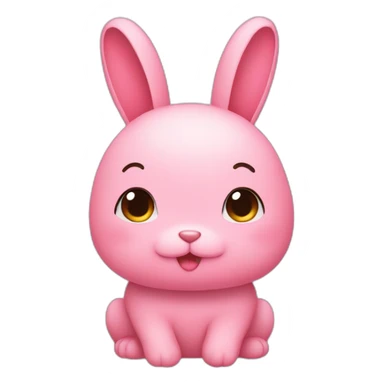 kanahei's pink rabbit with straight ears sticker