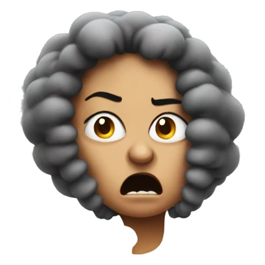 Angry woman with smoke coming out of ears sticker