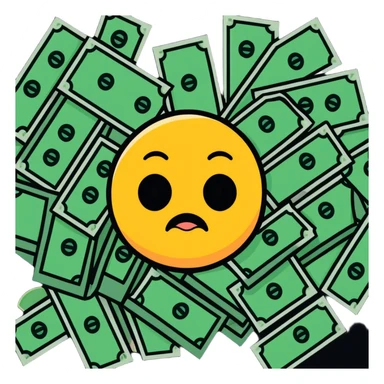 crying emoji with a lot money sticker